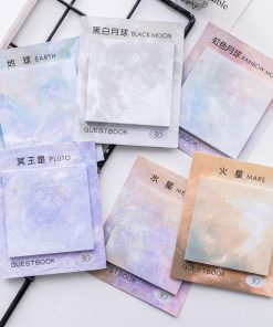 Alternative view of Square Beautiful Planet Sticky Notes Tearable Sticky Oil Painting Notepad