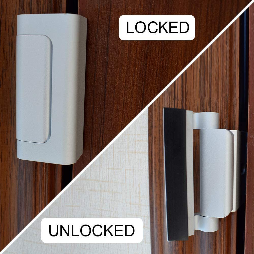 Child Safety Door Reinforced Lock With 3 Inches Stop Aluminum Alloy Hinge Upgrade Night Lock - Image 5