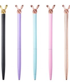 New Korean Fashion Cute Rabbit Metal Pen Metal Ballpoint Pen Custom Rotating Metal Pen Ballpoint Pen