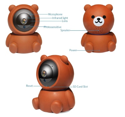 Bear Camera1080P Wifi IP Camera Auto Tracking IR Night Vision Home Security Camera - Image 2
