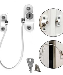Window Security Chain Lock Window Cable Lock Restrictor Multifunctional Window Lock Door Security Guard for Baby Safety 1Pcs