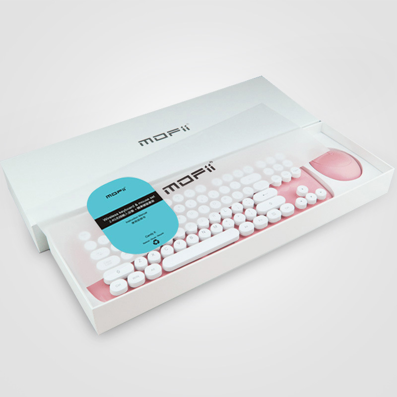 Wireless Keyboard And Mouse Set Girls Color Retro - Image 4
