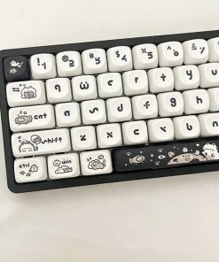 Alternative view of Kitten's Fantasy Key Cap MOA Height Flat Chest Height Black And White Cat Cute Key Cap In Stock