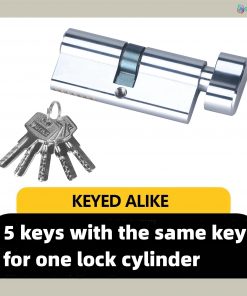 1 Piece Of European Standard Size, 70mm Length Knob Lock Cylinder, Lock Cylinder With 5 Keys, Suitable For Anti-Theft Doors, Office Doors, Stainless Steel Doors, Indoor Doors