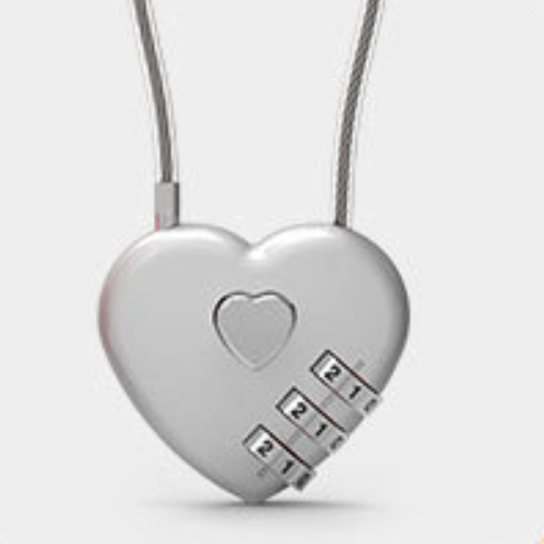 Peach Heart Long Wire Rope Love Lock - Image 9