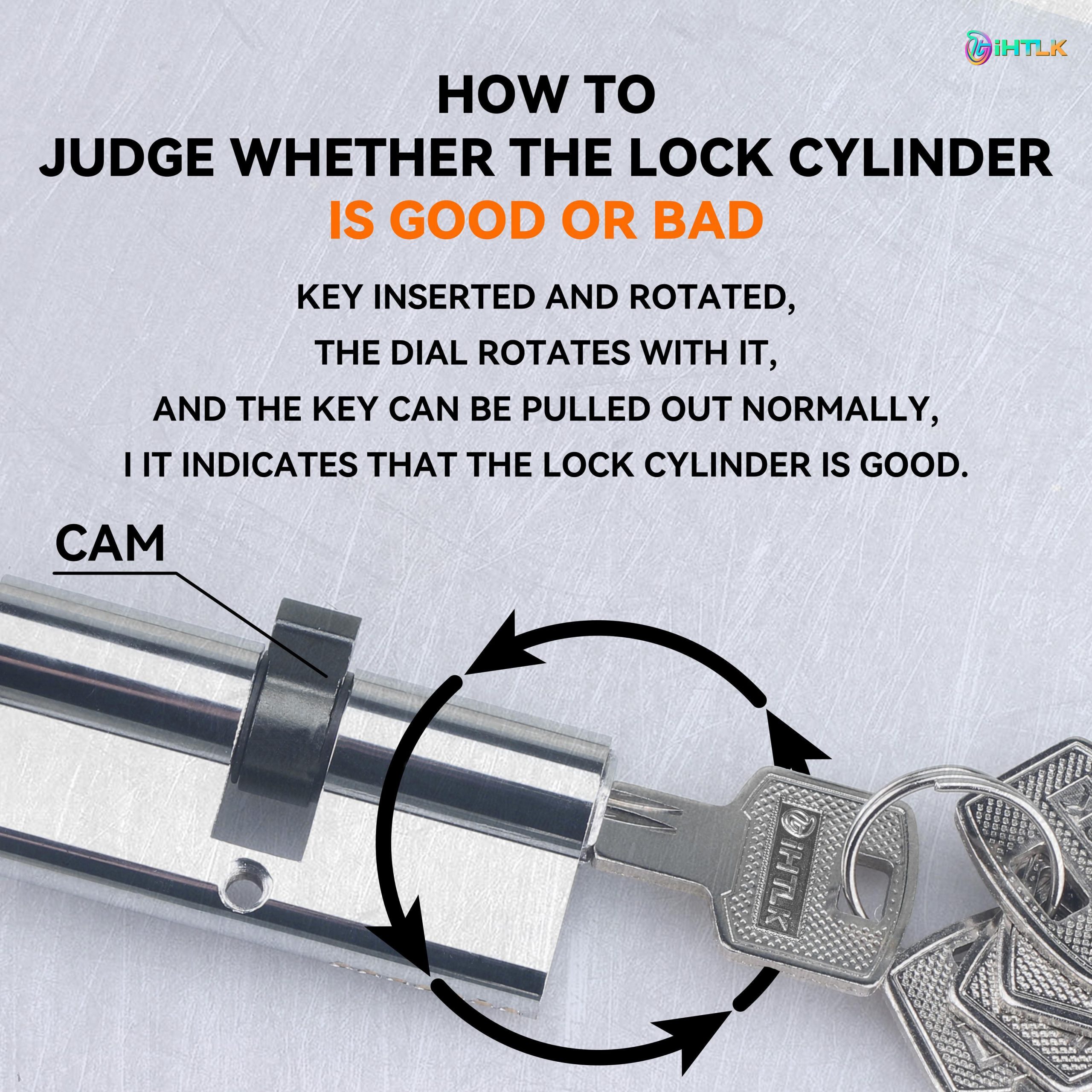 1 Piece Of European Standard Size, 70mm Length Knob Lock Cylinder, Lock Cylinder With 5 Keys, Suitable For Anti-Theft Doors, Office Doors, Stainless Steel Doors, Indoor Doors - Image 3