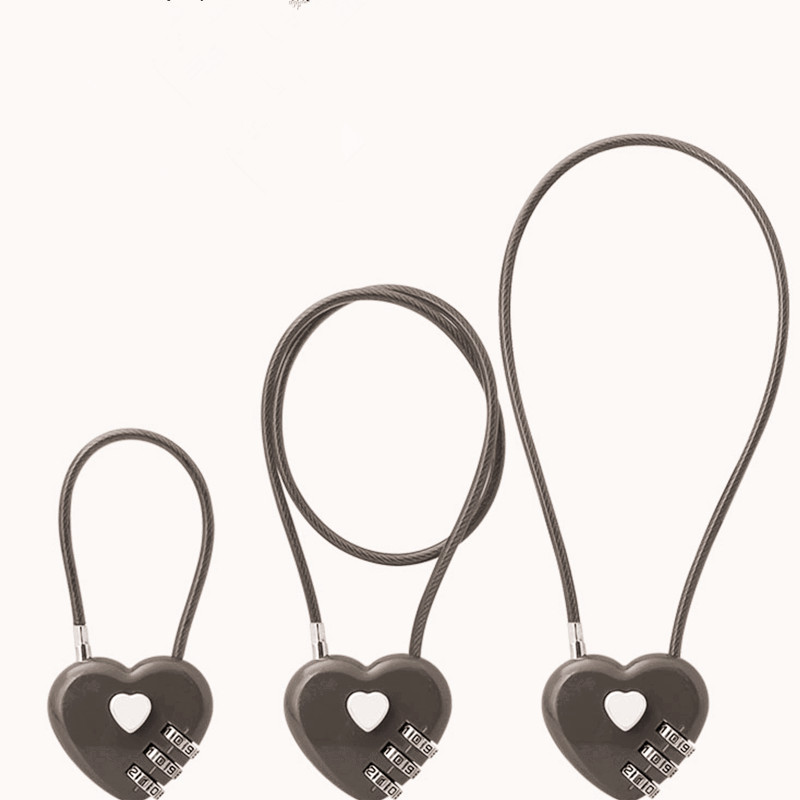 Peach Heart Long Wire Rope Love Lock - Image 6