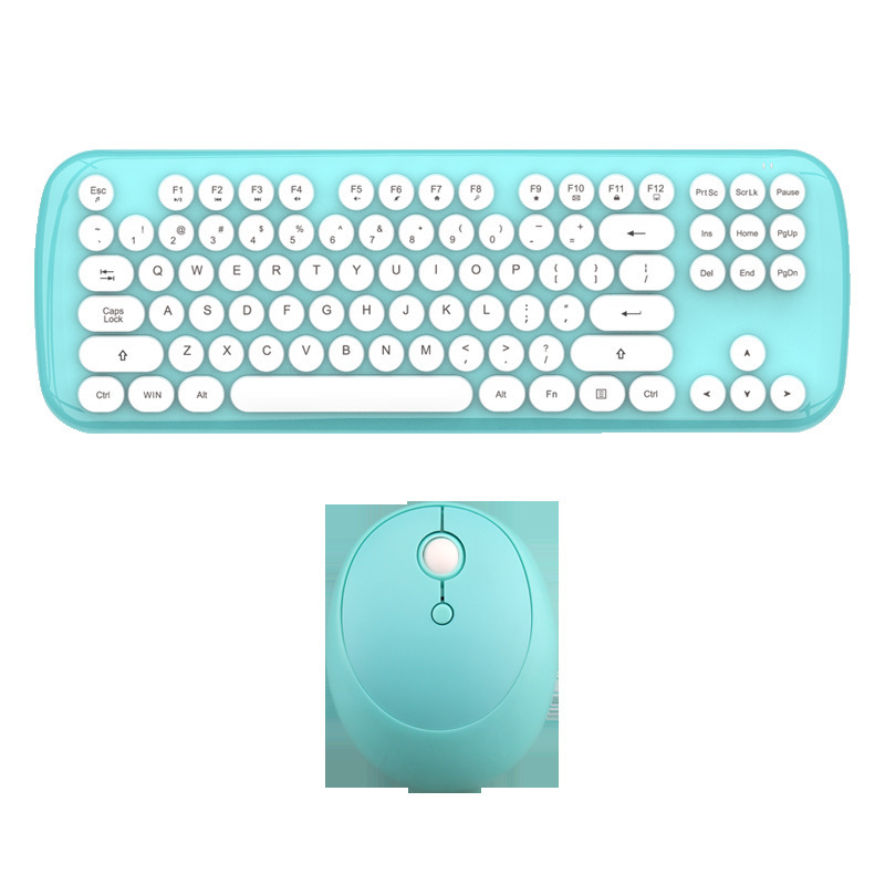 Wireless Keyboard And Mouse Set Girls Color Retro - Image 6