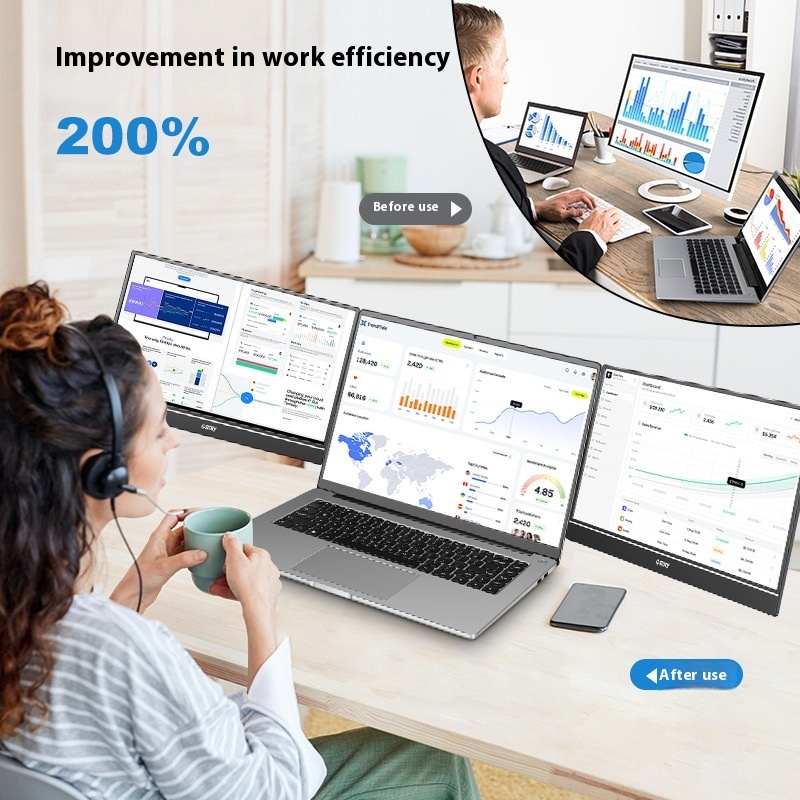 HD 14-inch Single-screen Dual-screen Office Display - Image 4