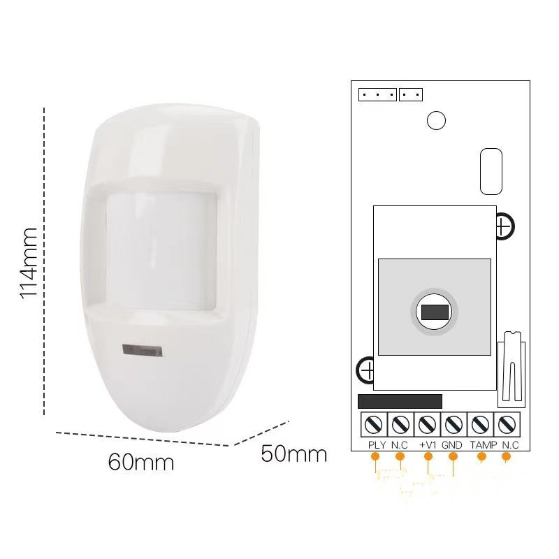 Wired Pir Motion Sensor Passive Infrared Detector Wall Mounted Warning Alarm Relay Home Security System - Image 5
