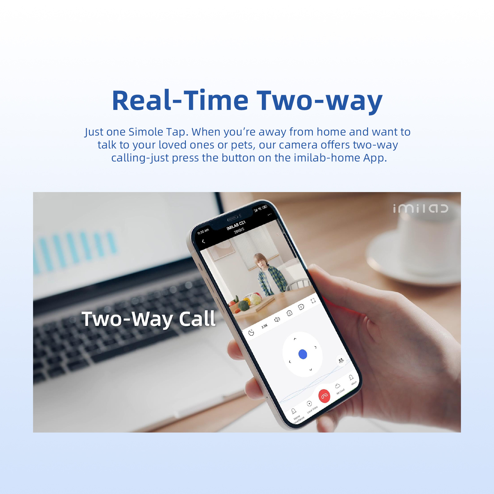 IMILAB C21 2.5K Surveillance Camera Vedio Wifi IP Smart Indoor Home Security Baby Monitor 360view Starlight Night Vision Cam - Image 3