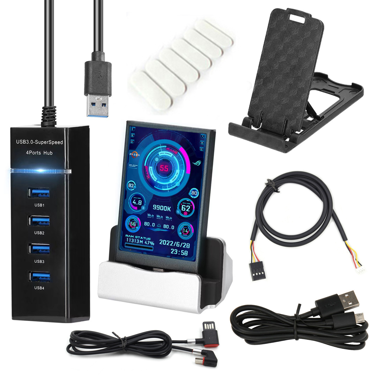 3.5-inch Computer Small Secondary Screen IPS Full View USB Chassis Monitor Date Display - Image 5