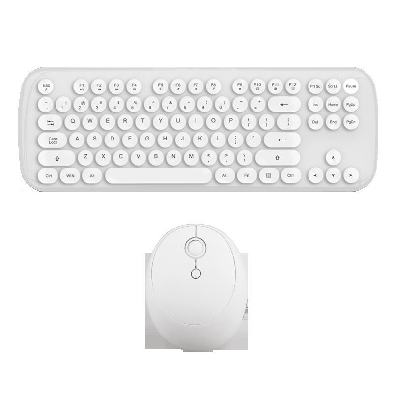 Wireless Keyboard And Mouse Set Girls Color Retro - Image 3
